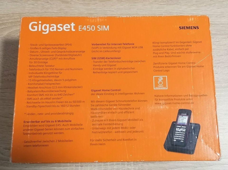 Zubehör Gigaset E450 SIM Schnurlostelefon Analog NEU Basisstation in Ulrichstein