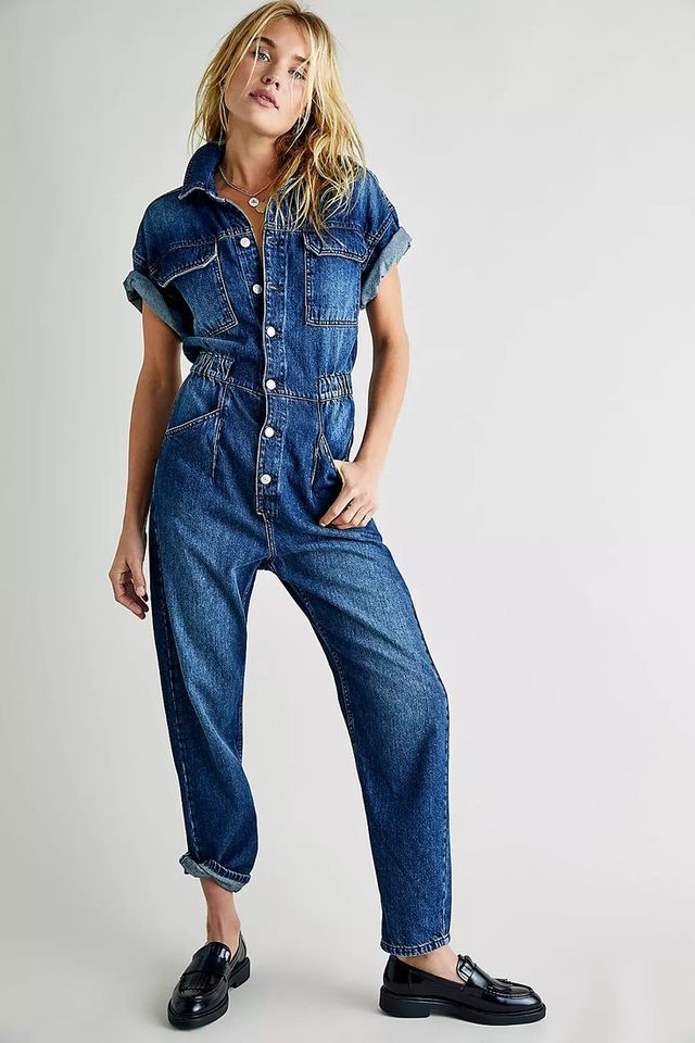 Utility Cargo Denim Overall Jeans Jumpsuit Free People XS in Durmersheim