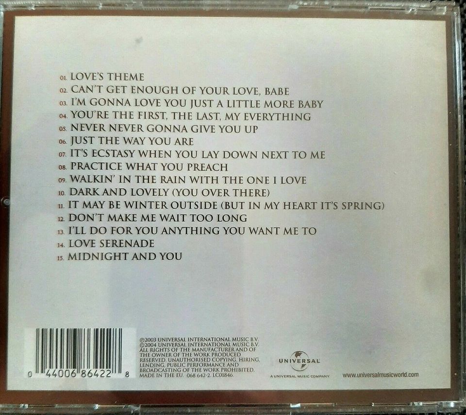 Barry White Love Songs ( Picture CD ) Love Unlimited & Orchestra in Berlin