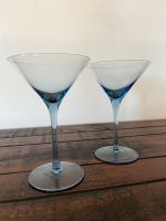 Zwei Martini-/Cocktailgläser, blau schimmernd, Höhe: 15cm Bayern - Senden Vorschau