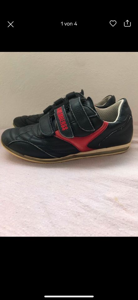 BIKKEMBERGS Leder Schuhe Sneakers Gr.35 Dunkelblau/ Rot in Duisburg