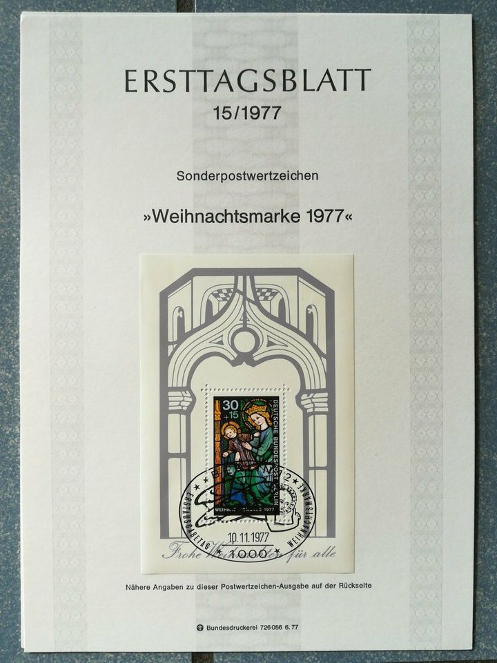 DBP Berlin Ersttagsblätter Jahrgang 1977 komplett Bundespost ETB in Wollmerath
