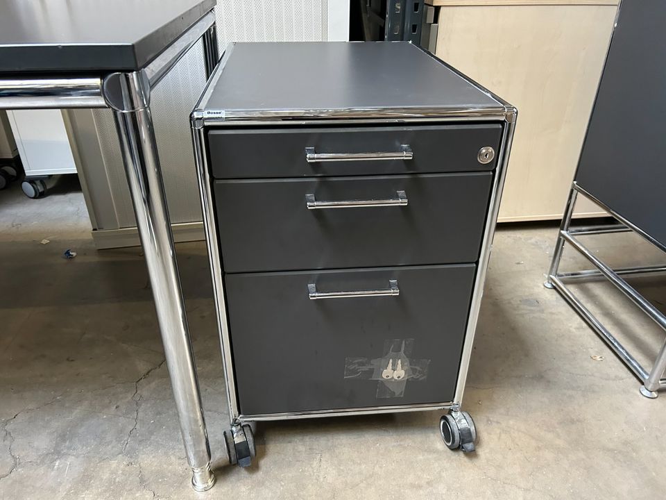 ❗️70x Top Bosse Modul Space Sideboard schwarz/chrom /Manuell Verstellbarer Schreibtisch /Komplettset / Rollcontainer / Aktenschrank / Hochwertig / Bürotisch / Designmöbel/ Büroeinrichtung in Linden