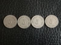 4 verschiedene Münzen Deutsches Reich 5 Pfennig. Niedersachsen - Kirchlinteln Vorschau