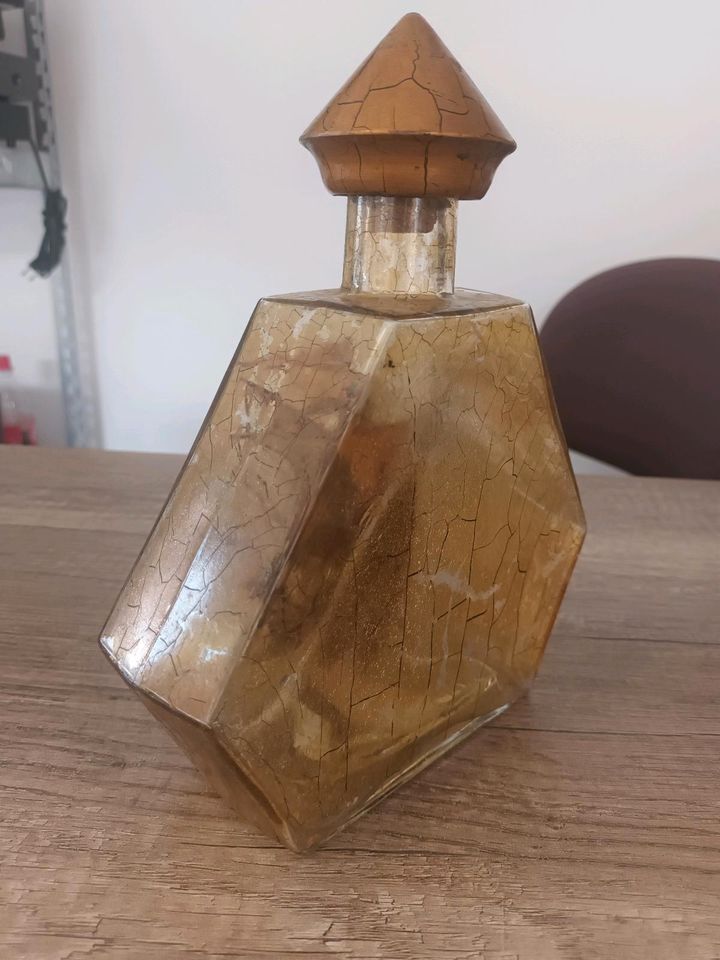 Original Craquele Glasflasche, Sammelflasche, Motiv Segelschiff in Lübbecke 