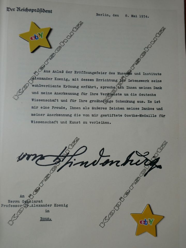 Bonn Eröffnungsfeier Alexander König Museum 13.Mai 1934  RAR !!! in Bonn