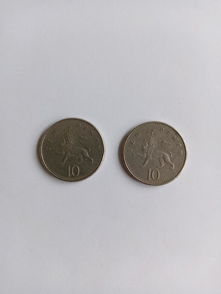 Münzen Ten Pence 1992 in Dresden