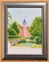 Aquarell "Dänisches Schloss" mit Rahmen 23 x 29 cm Original Nordrhein-Westfalen - Oberhausen Vorschau