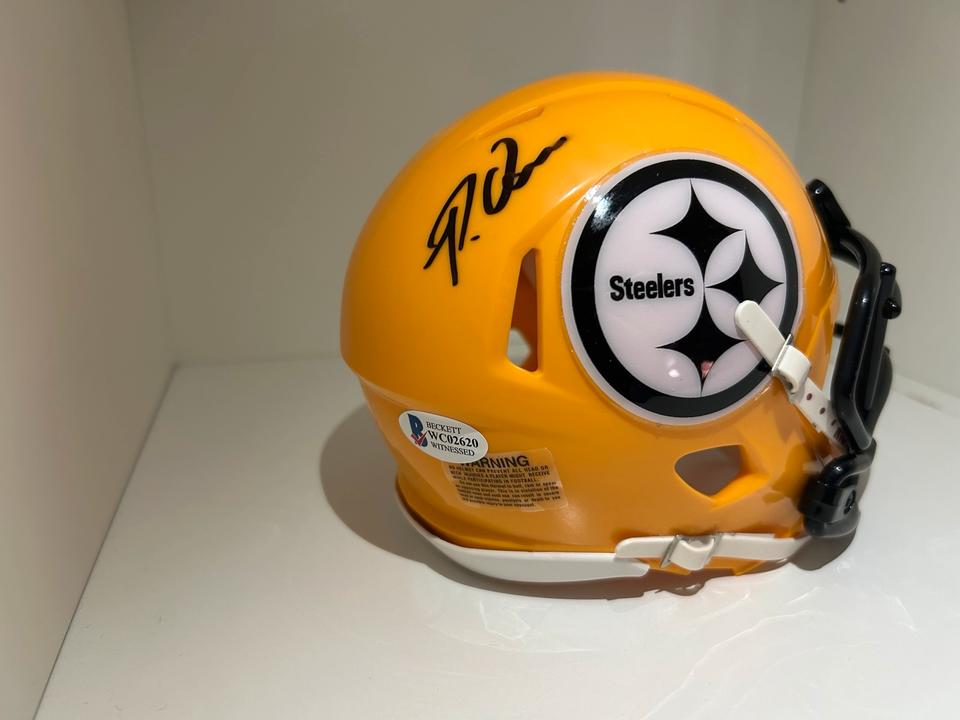 Patrick Queen Custom Mini Helmet Signed Pittsburgh Steelers in Groß-Umstadt