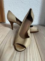 Pumps offen beige Größe 40 echtes Leder Leipzig - Paunsdorf Vorschau