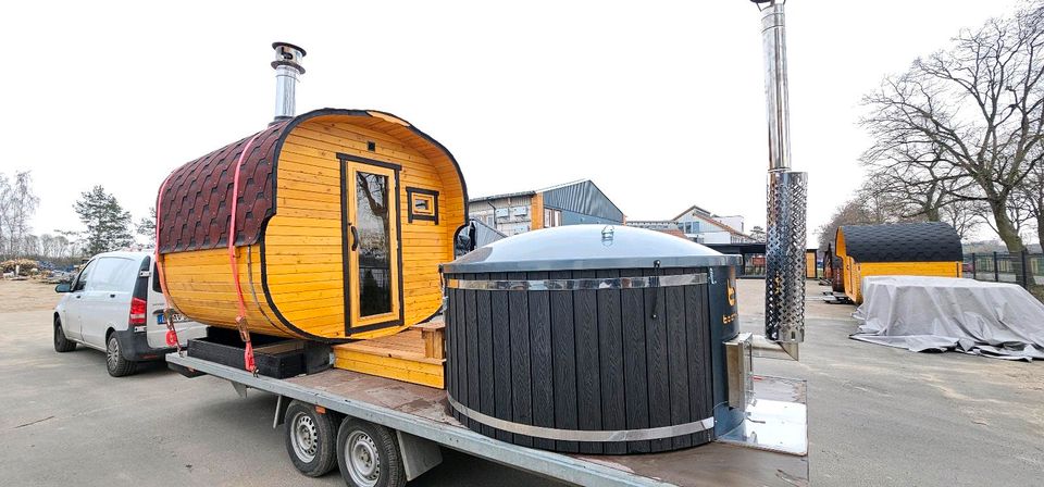 Mobile Sauna, Fasssauna,  Badezuber, Badefass, Saunalandschaft in Berlin