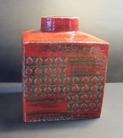 Rote Vintage Bodenvase, Vintage Carstens Op Art Cube Keramik Altona - Hamburg Groß Flottbek Vorschau