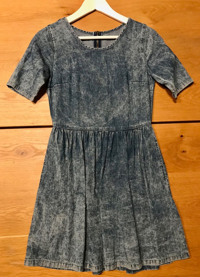 Kurzarm Sommer Kleid Gr 34 XS blau 100%  Baumwolle in Stuttgart