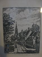 Orig.Holzschnitt Döhler München Motiv Kr. München - Gräfelfing Vorschau