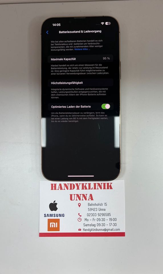 Apple iPhone 13 Pro Max 128GB Akku Kapazität 95% in Unna