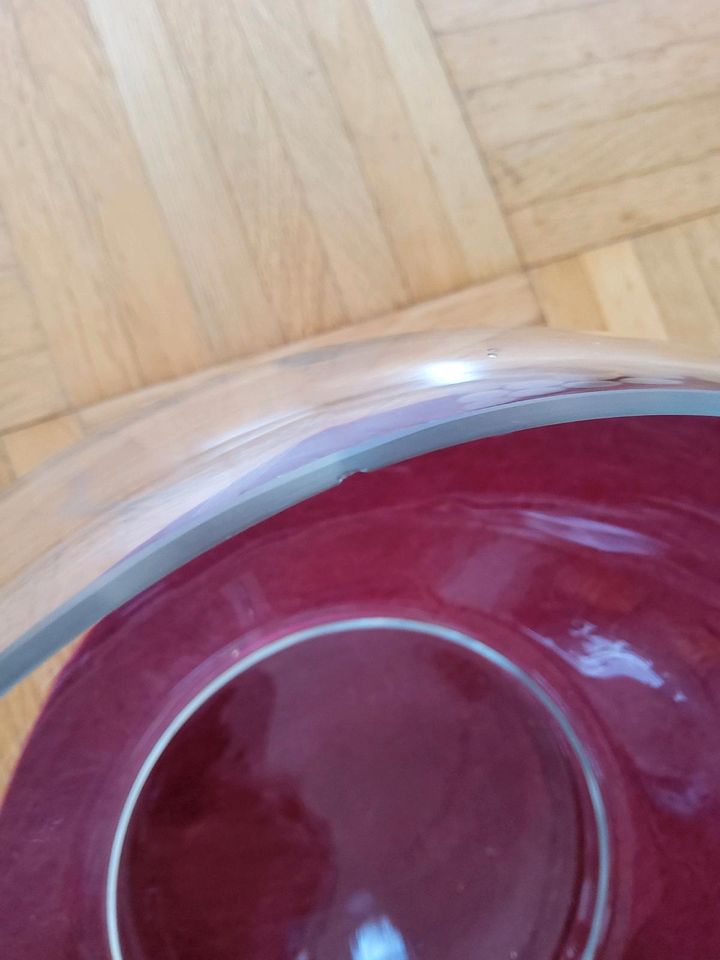 Glasbowle mit Deckel 5 l, Weintraubengravur, gebraucht in Friedrichsdorf