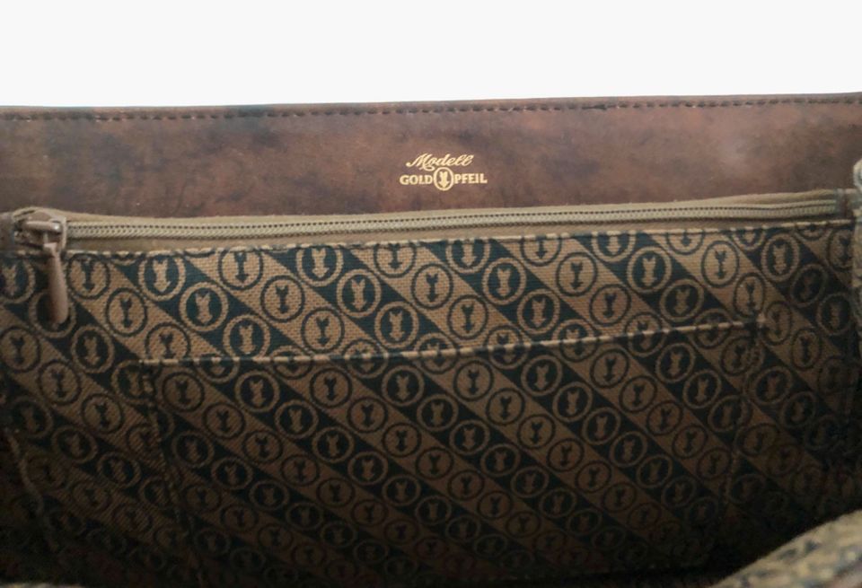 Goldpfeil Tasche Leder braun Vintage 70-er in Heidelberg