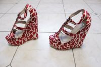 Sexy Gogo Plateau High Heels Wedges Giaro rot weiß Zebra Gr 37 Rheinland-Pfalz - Mainz Vorschau