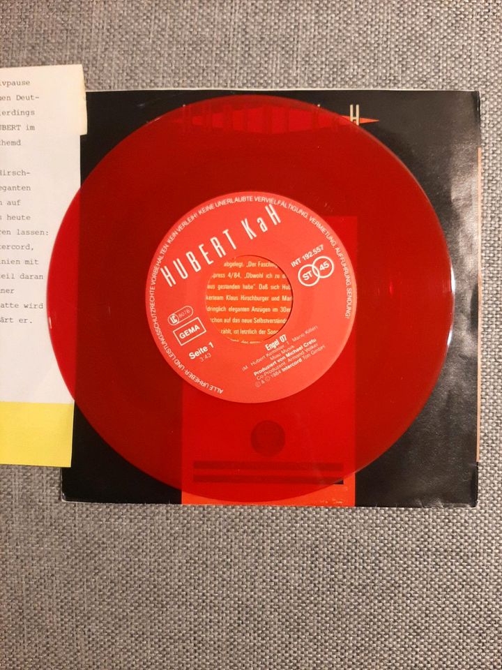 Hubert Kah - Engel 07  7" red Vinyl  NDW in Ludwigsburg