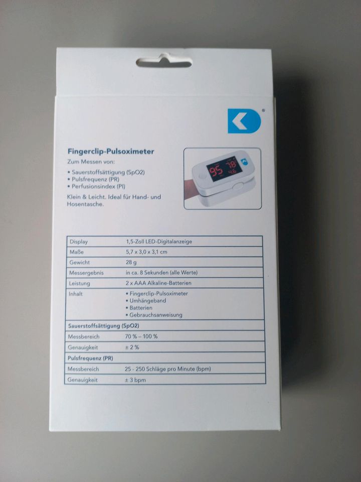 NEU Fingerclip Pulsoximeter Originalverpackung Sauerstoffmesser in Bad Kreuznach