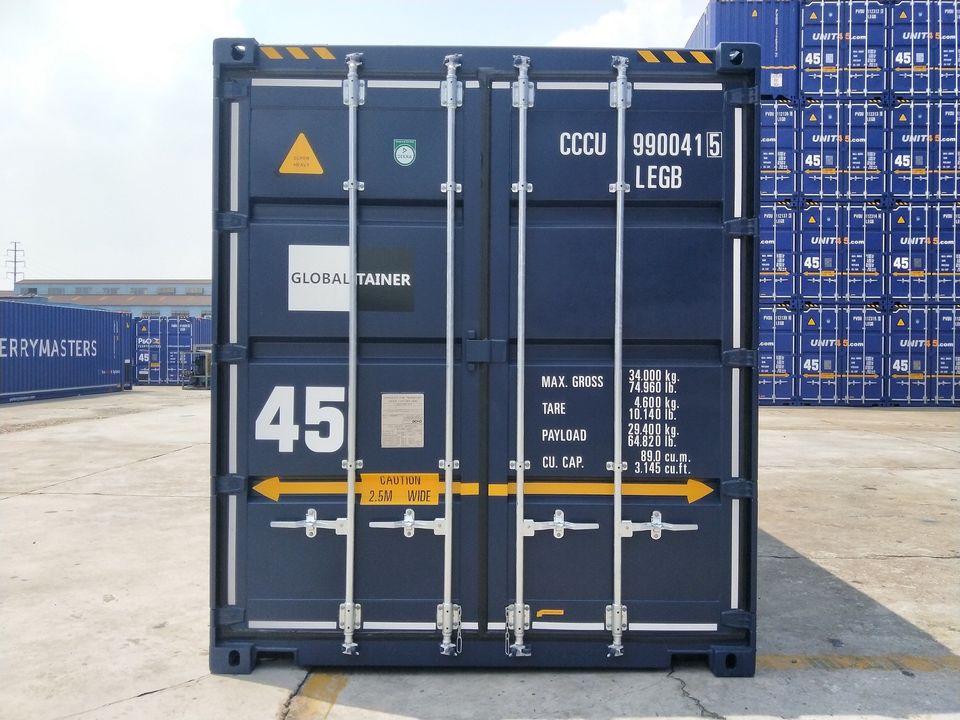 45 Fuß High Cube Pallet Wide Seecontainer / Stahlblau / NEU in Hamburg