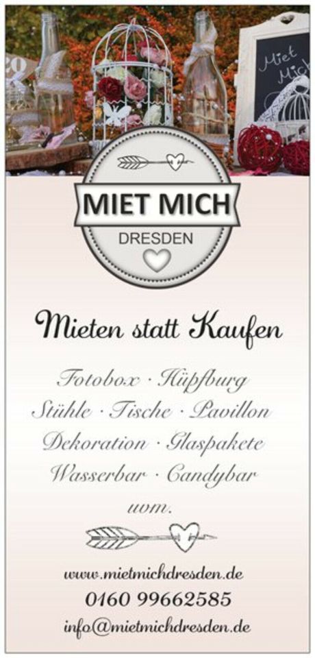 ♡ runde Tische ♡ Klappstuhl Weiß ♡ mieten ♡  Tisch ♡ Hochzeit ♡ in Dresden