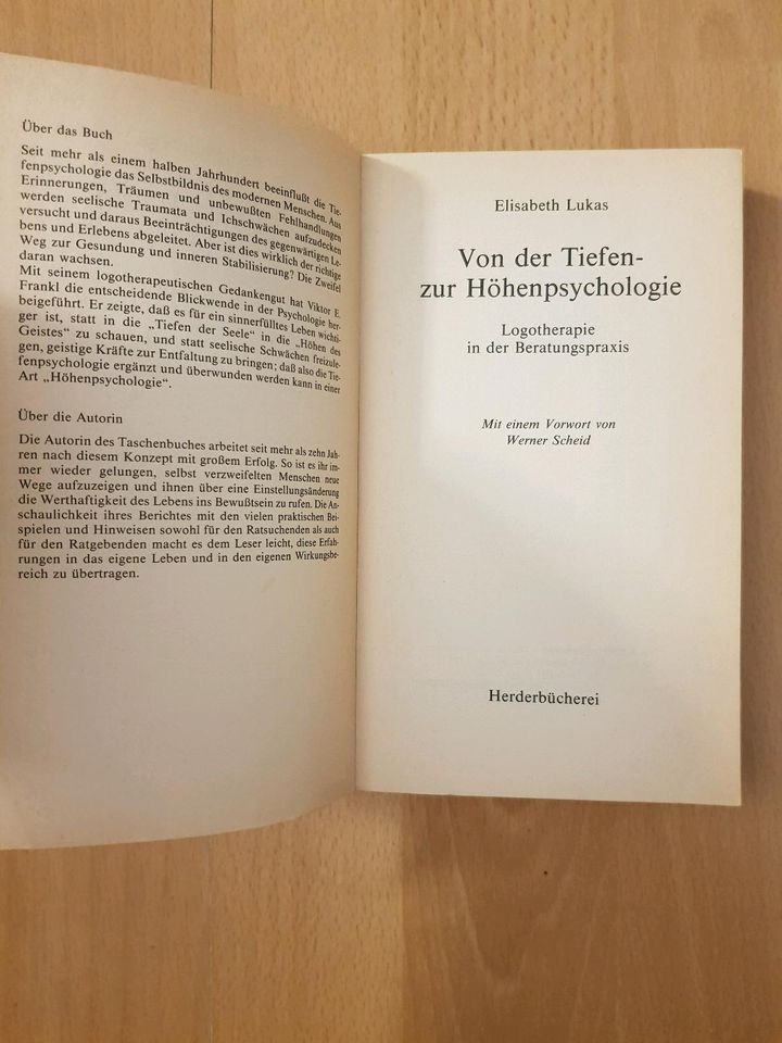 Elisabeth Lukas Von der Tiefen- zur Höhen Psychologie Buch Bücher in Frankfurt am Main