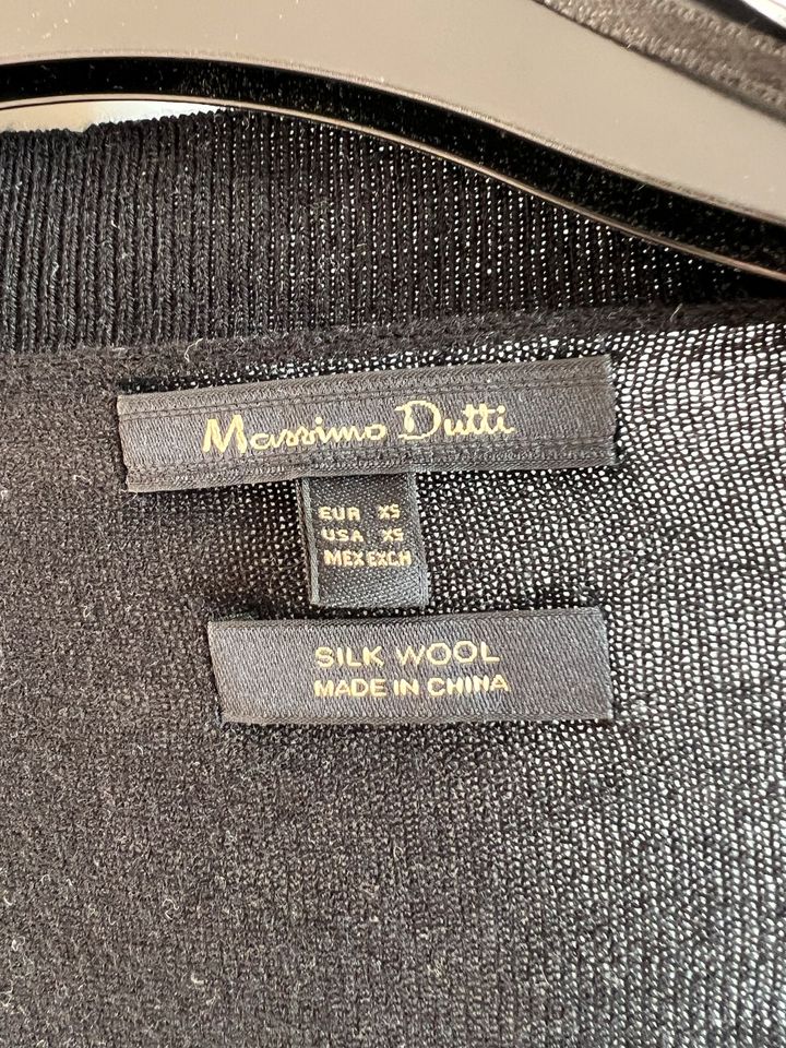 Massimo Dutti schwarze Strickcardigan Wolle/Seide XS in Reinbek