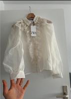 Organza Bluse transparent Rüschen Volants Mesh Tüll Applikationen Berlin - Tempelhof Vorschau