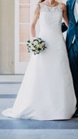 Elegantes Brautkleid mit schönem Rücken aus Satin mit Spitze Bayern - Augsburg Vorschau