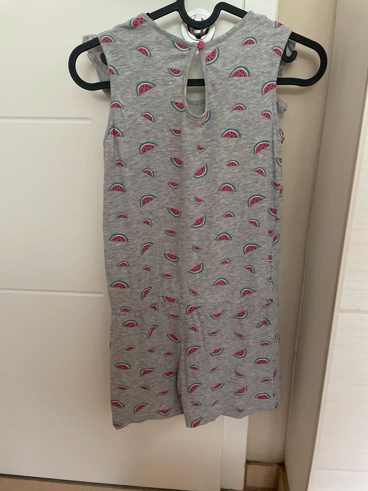 Neu Bio Baumwolle Öko Kleid Jumpsuit 140 grau pink rosa Melone in Dresden