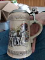 Steingut - Bierkrug mit Zinndeckel (Gerz) Dresden - Leuben Vorschau