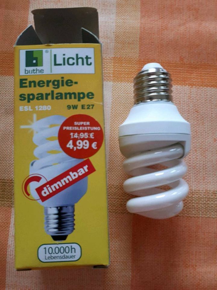 Energiesparlampe 9W E27, ESL1280, dimmbar in Weischlitz