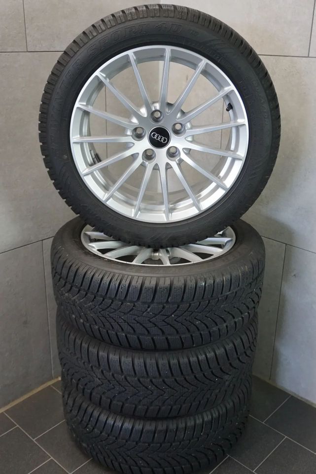 4 ORIGINAL WINTERRÄDER WINTERREIFEN 225/50 R17 / 7,5x17 ET29 LK 5x112 AUDI A5 B9 17 ZOLL WINTERKOMPLETTRÄDER DUNLOP 7mm aus 2022 8W0601025AE MWST. AUSWEISBAR ! in Borchen