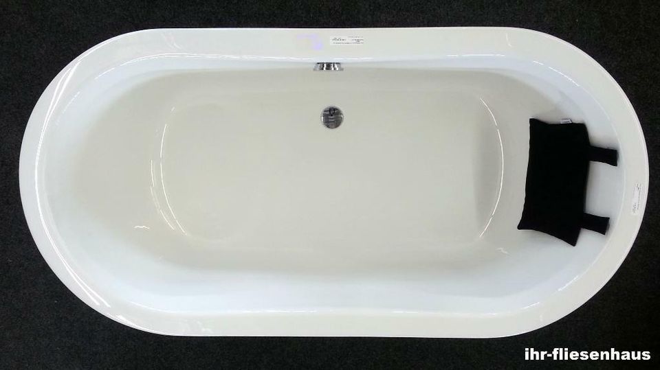 Freistehende Badewanne Weiß Oval 177/88/64cm Repabad Ausstellung in Groß Schacksdorf- Simmersdorf