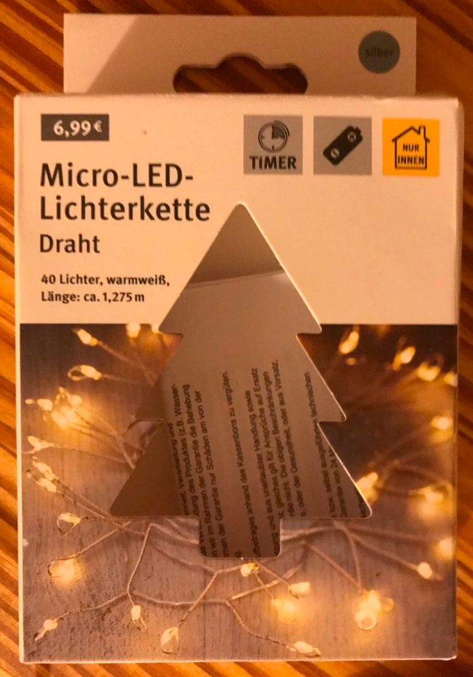 LichterKette Draht Beleuchtung 40 LED Rossmann neu in Teltow