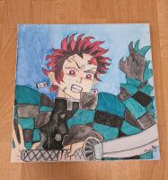 Handmade Leinwand - Demon Slayer Tanjiro 34x34 cm Leipzig - Sellerhausen-Stünz Vorschau