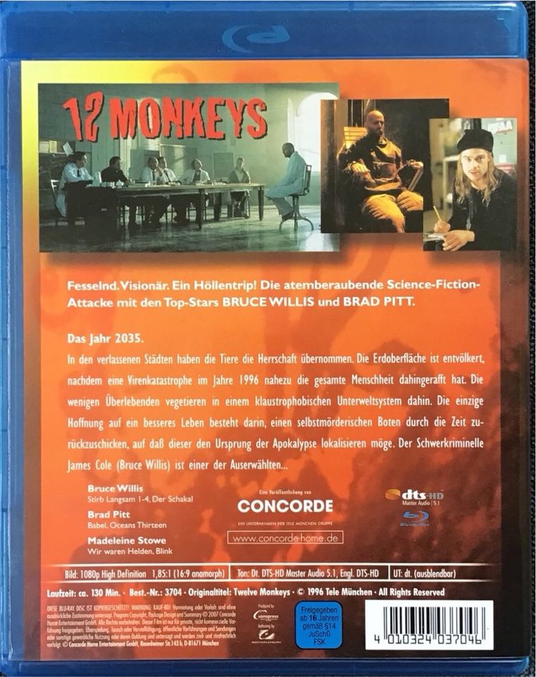 12 Monkeys Blu-Ray Disc in Sundern (Sauerland)