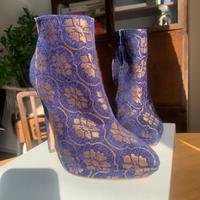 Stiefelette, blau mit goldenen Ornamenten, Jeans-Optik Ludwigsvorstadt-Isarvorstadt - Isarvorstadt Vorschau