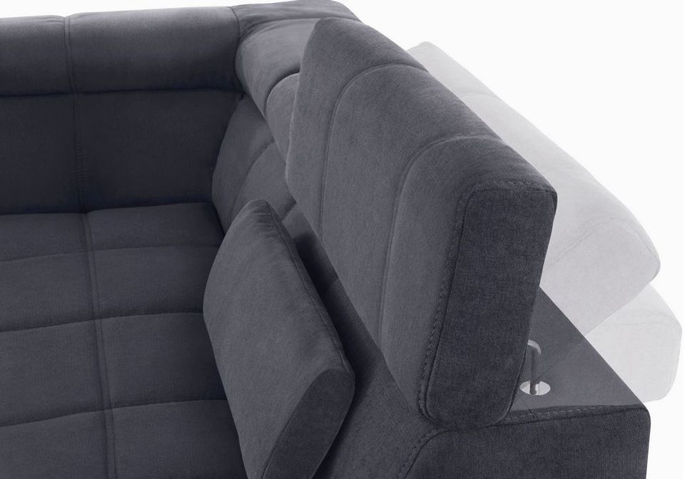 Wohnlandschaft 359cm Grau Microfaser Brandon U-Form Sofa Couch in Köln