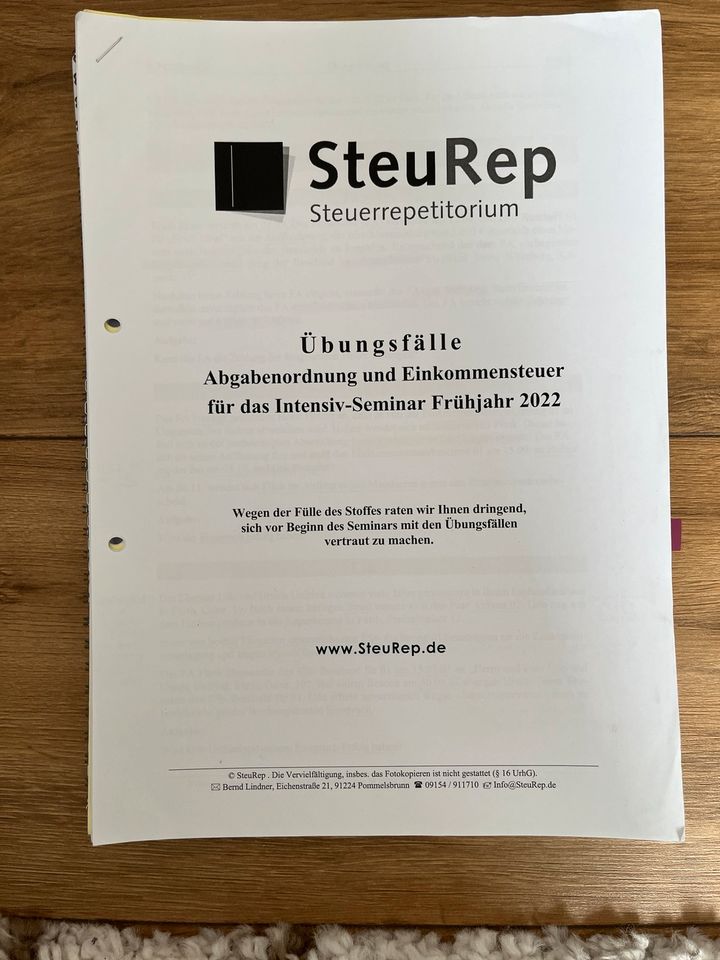 Steurep AO und EStG in Nürnberg (Mittelfr)