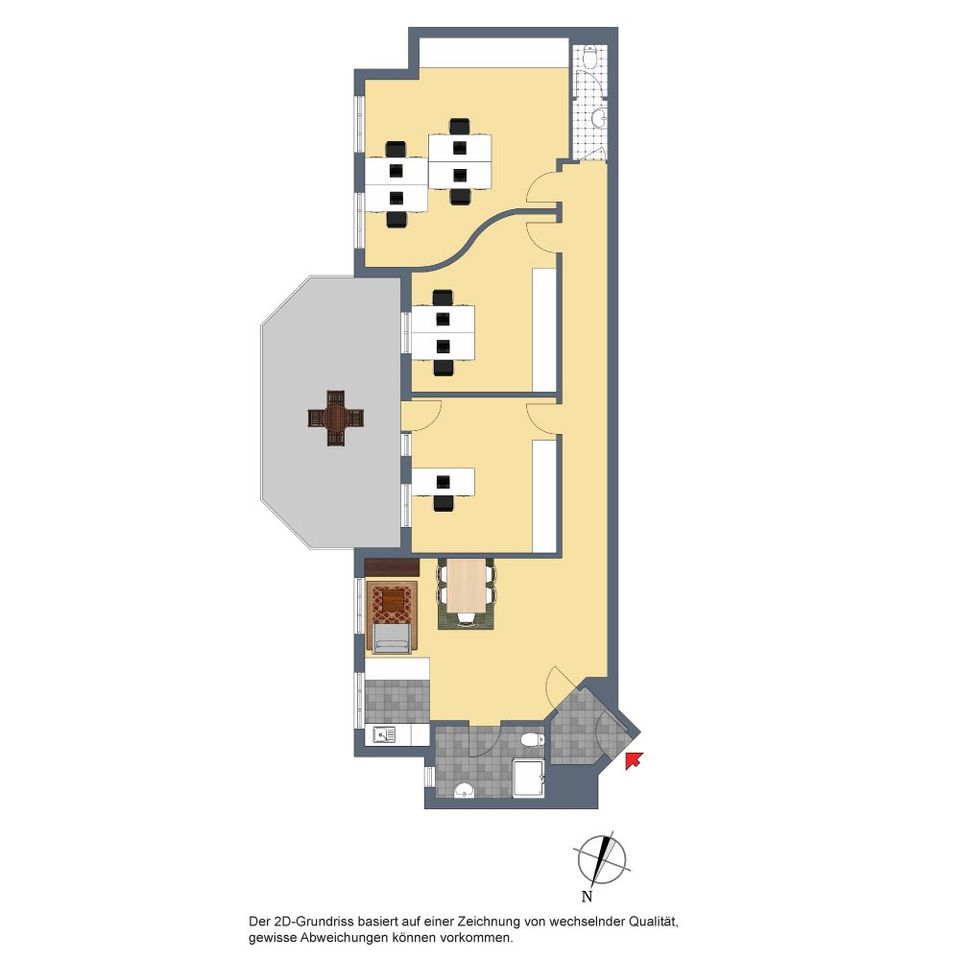 +++ modernisiert & zentral - Büro im 1.OG mit 20 m² Ost-Balkon - inklusive 2 TG-Stellplätze & EBK +++ in Stuttgart