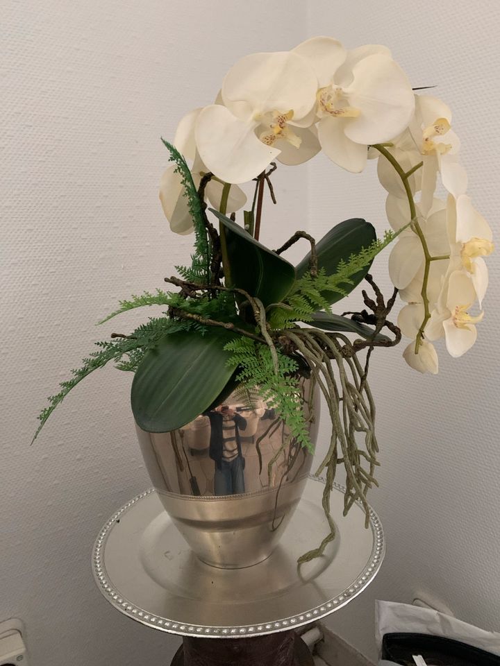Vase silber Orchidee Kunstblume Deko in Mülheim (Ruhr)