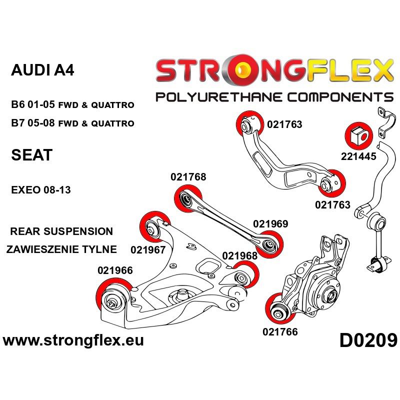 Audi A4 S4 RS4 B6 B7 2WD / Quattro Pu Buchsen Hinterachse in Zwickau