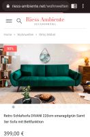 Suche Riess Ambiente Retro Sofa Grün Samt Schleswig-Holstein - Flensburg Vorschau