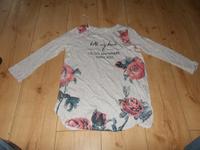 Langarm-Shirt von "Gina" in grau mit Blumen und Glitzer Größe 42 Rheinland-Pfalz - Sankt Sebastian Vorschau