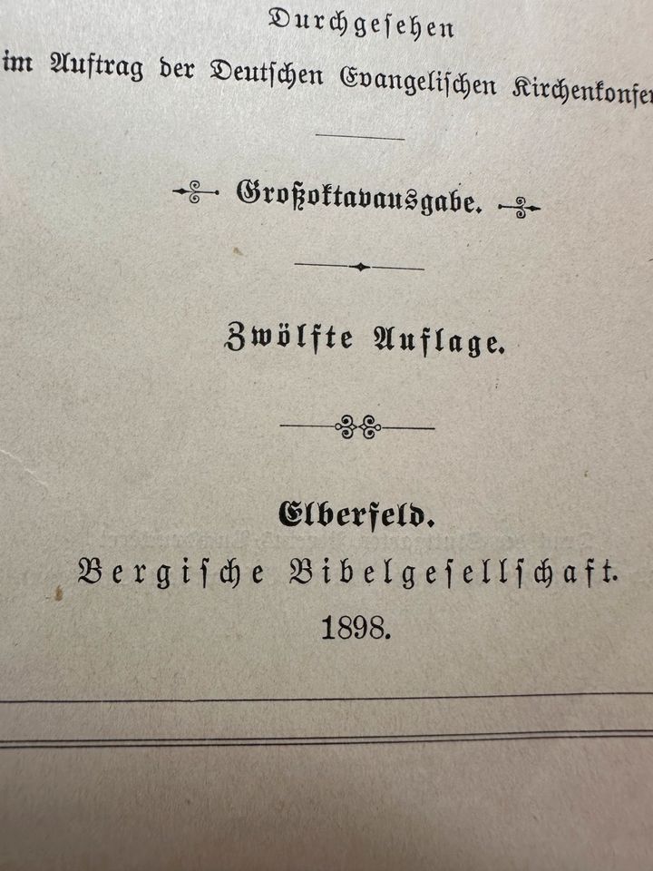 Die Bibel - Die Heilige Schrift von 1898 in Bad Wildungen
