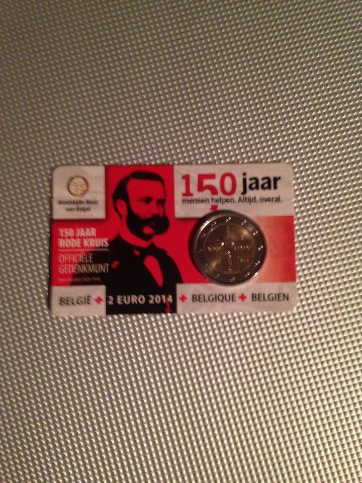 Belgien 2€ coincard "Rotes Kreuz" von 2014 in Düsseldorf