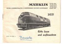 Märklin H0 HO 3021 1965 V 200  Bedienungsanleitung beschriftet al Baden-Württemberg - Ulm Vorschau