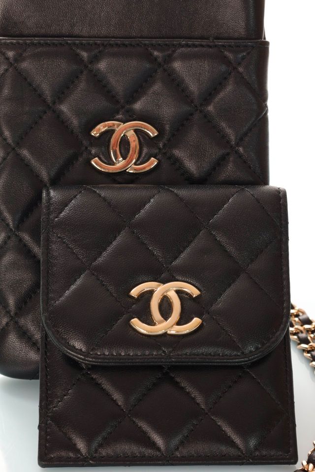 CHANEL CC 2 in 1 Clutch Handytasche Geldbörse RATENKAUF MÖGLICH in Grünwald